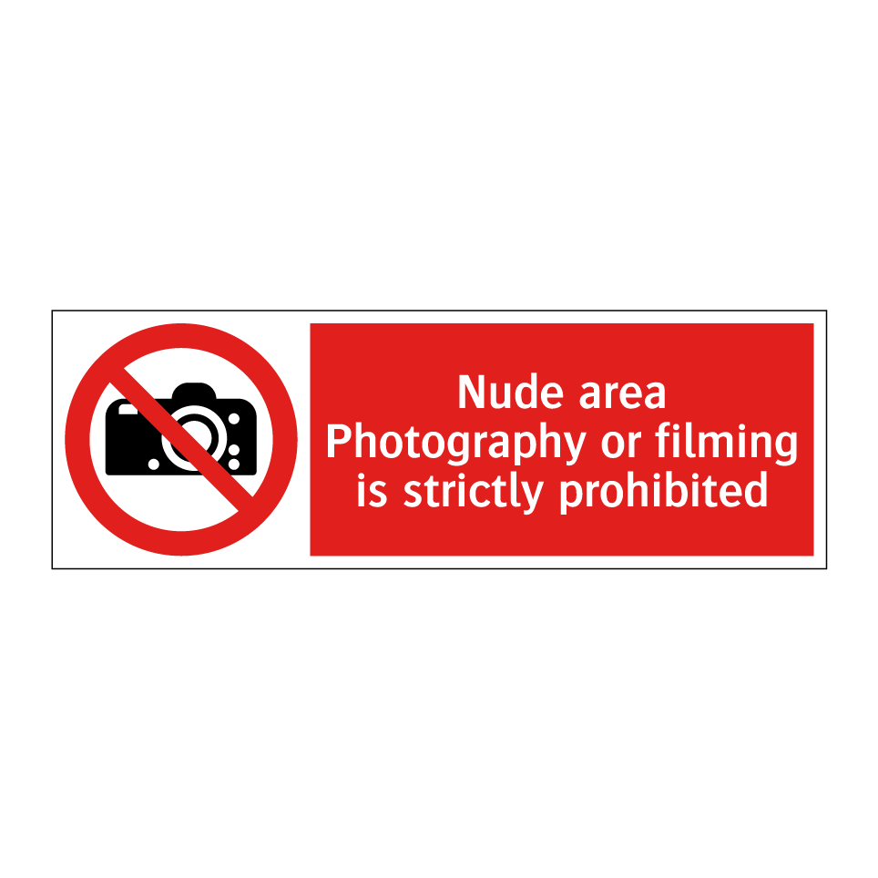 Nude area Photography or filming is strictly prohibited