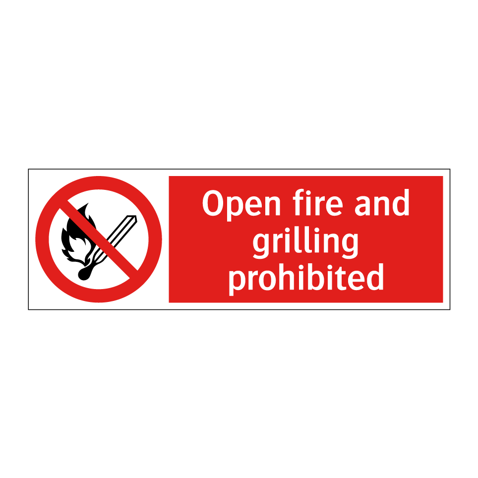 Open fire and grilling prohibited