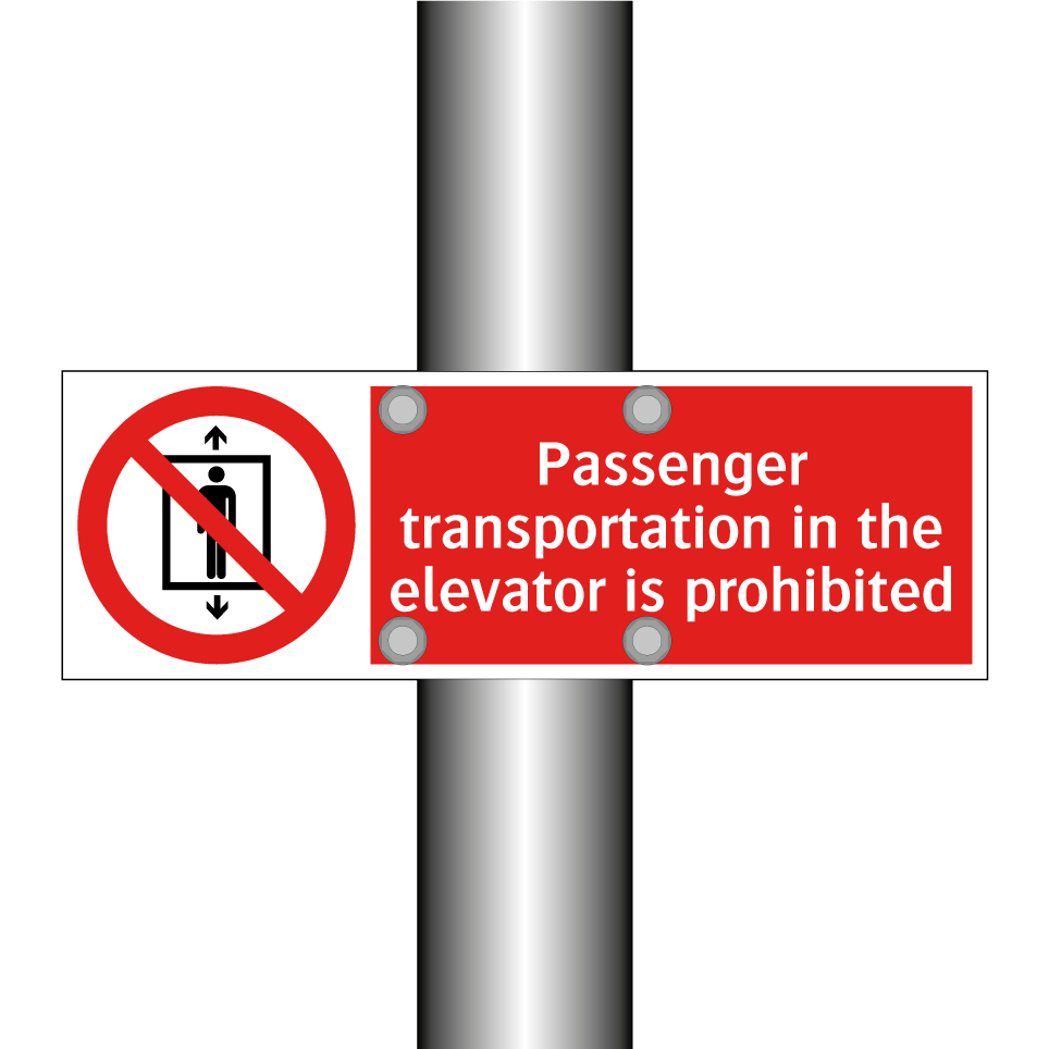 Passenger transportation in the elevator is prohibited