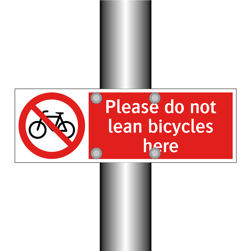 Please do not lean bicycles here