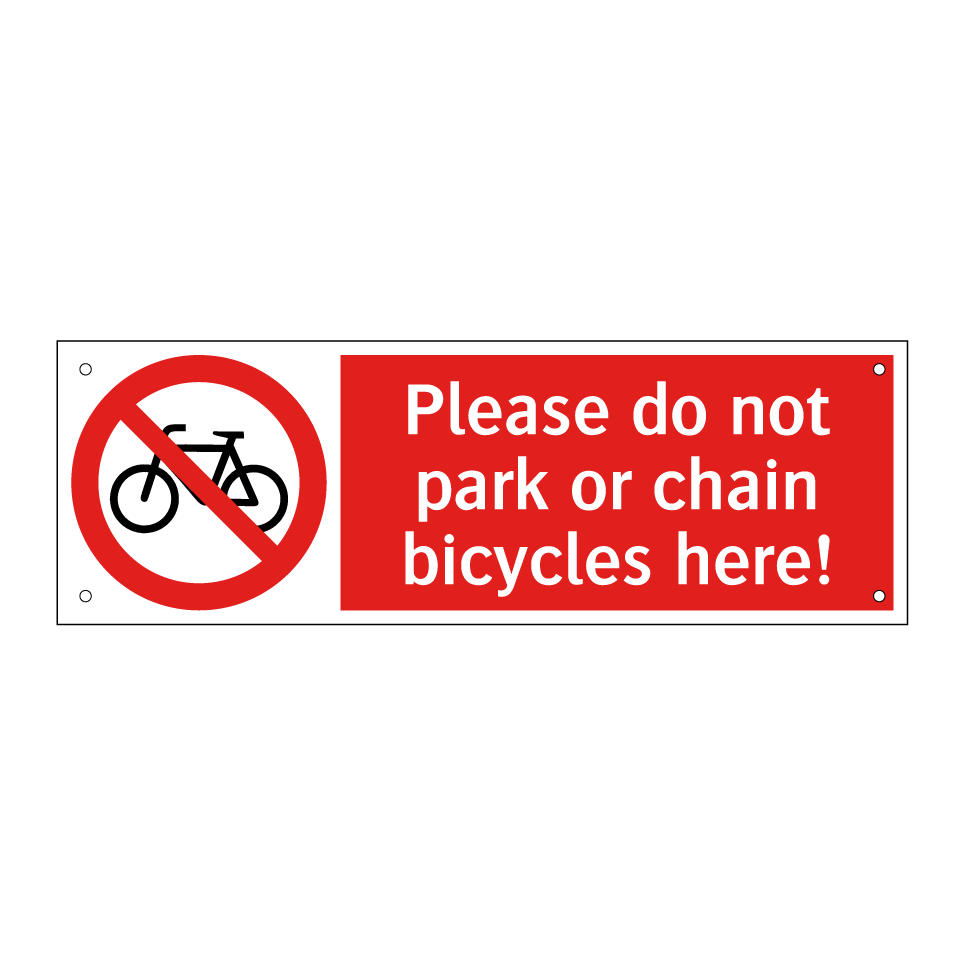 Please do not park or chain bicycles here!