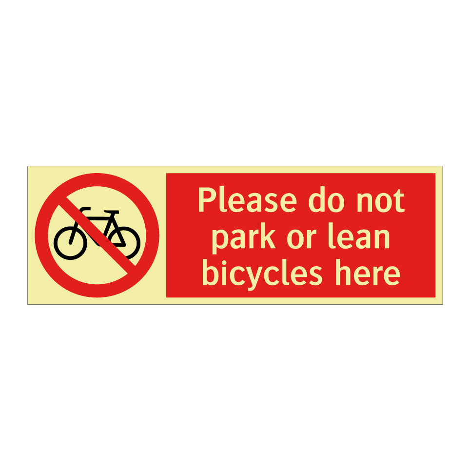 Please do not park or lean bicycles here