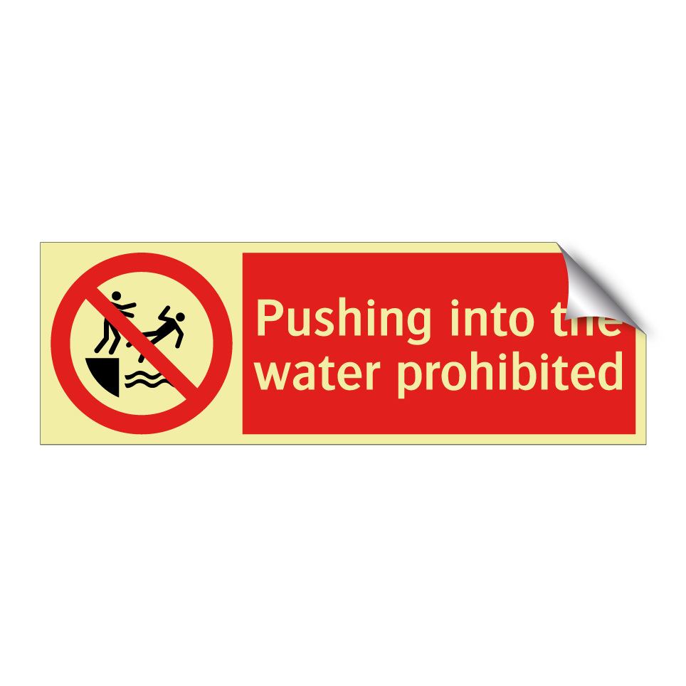 Pushing into the water prohibited