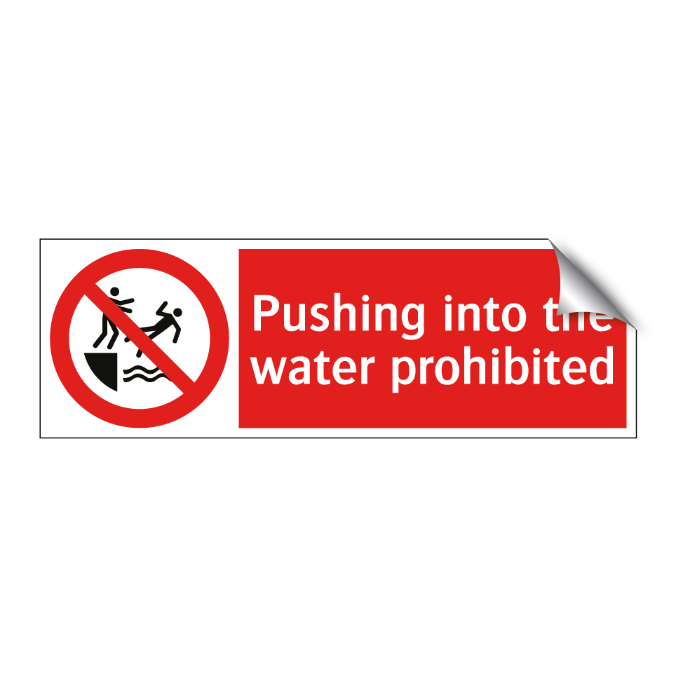 Pushing into the water prohibited