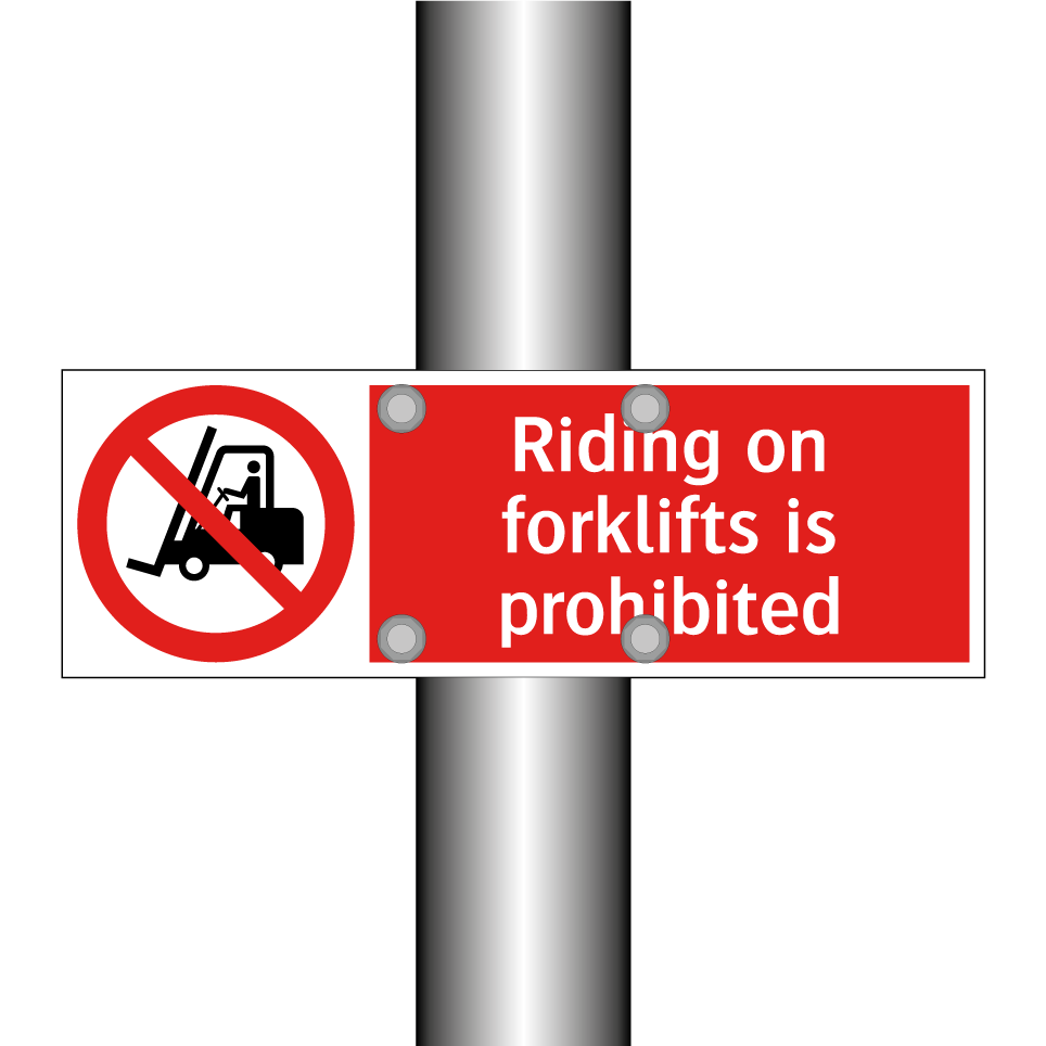 Riding on forklifts is prohibited