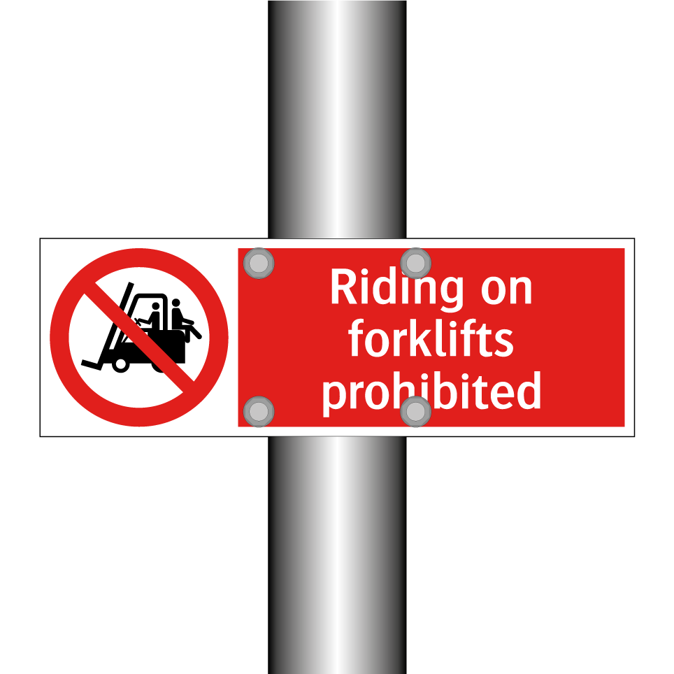 Riding on forklifts prohibited