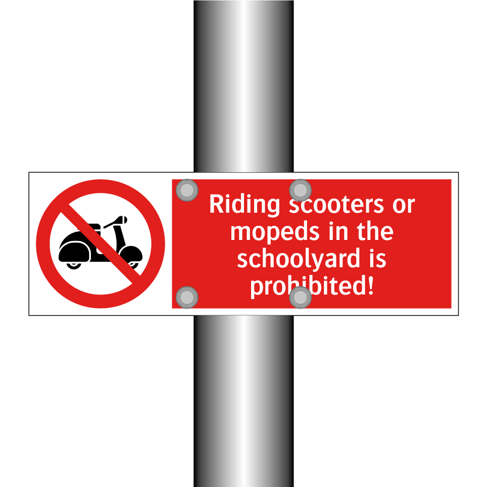 Riding scooters or mopeds in the schoolyard is prohibited!