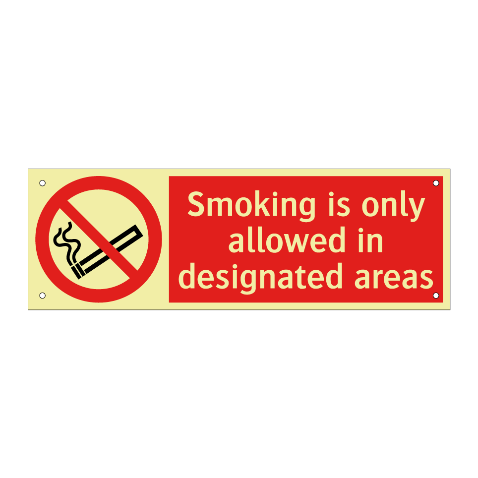 Smoking is only allowed in designated areas
