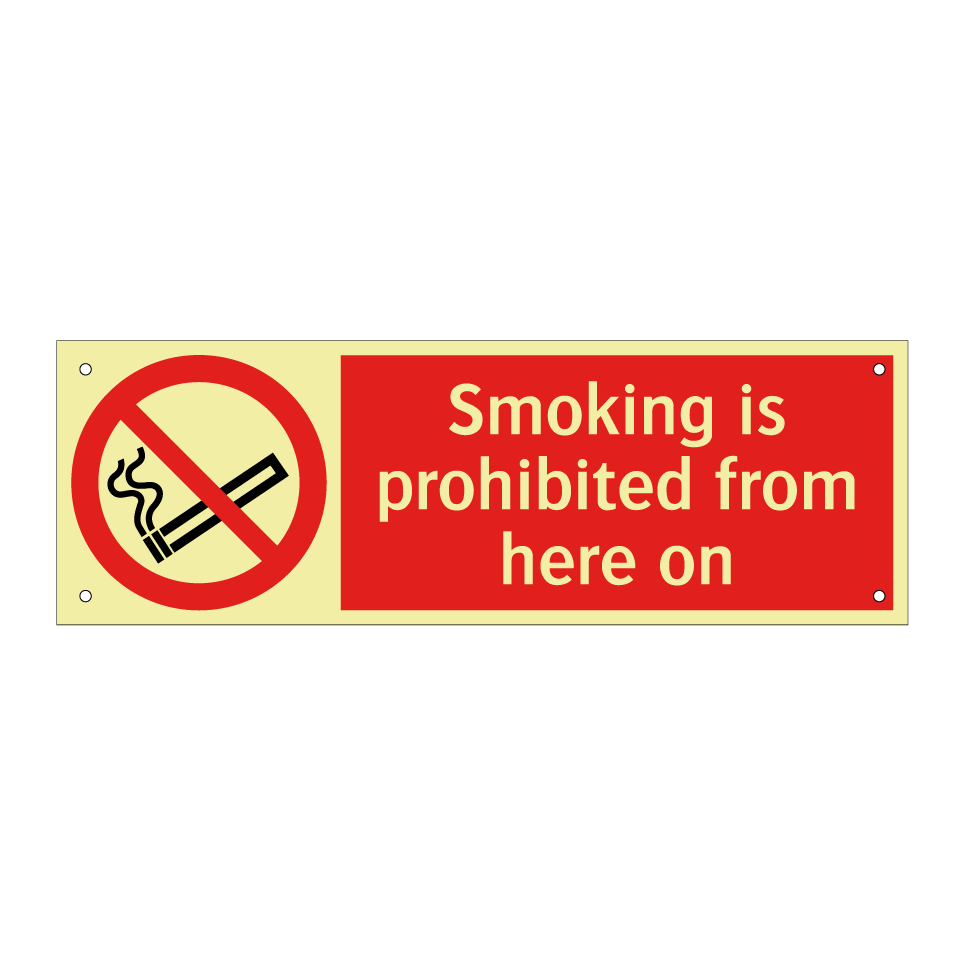 Smoking is prohibited from here on