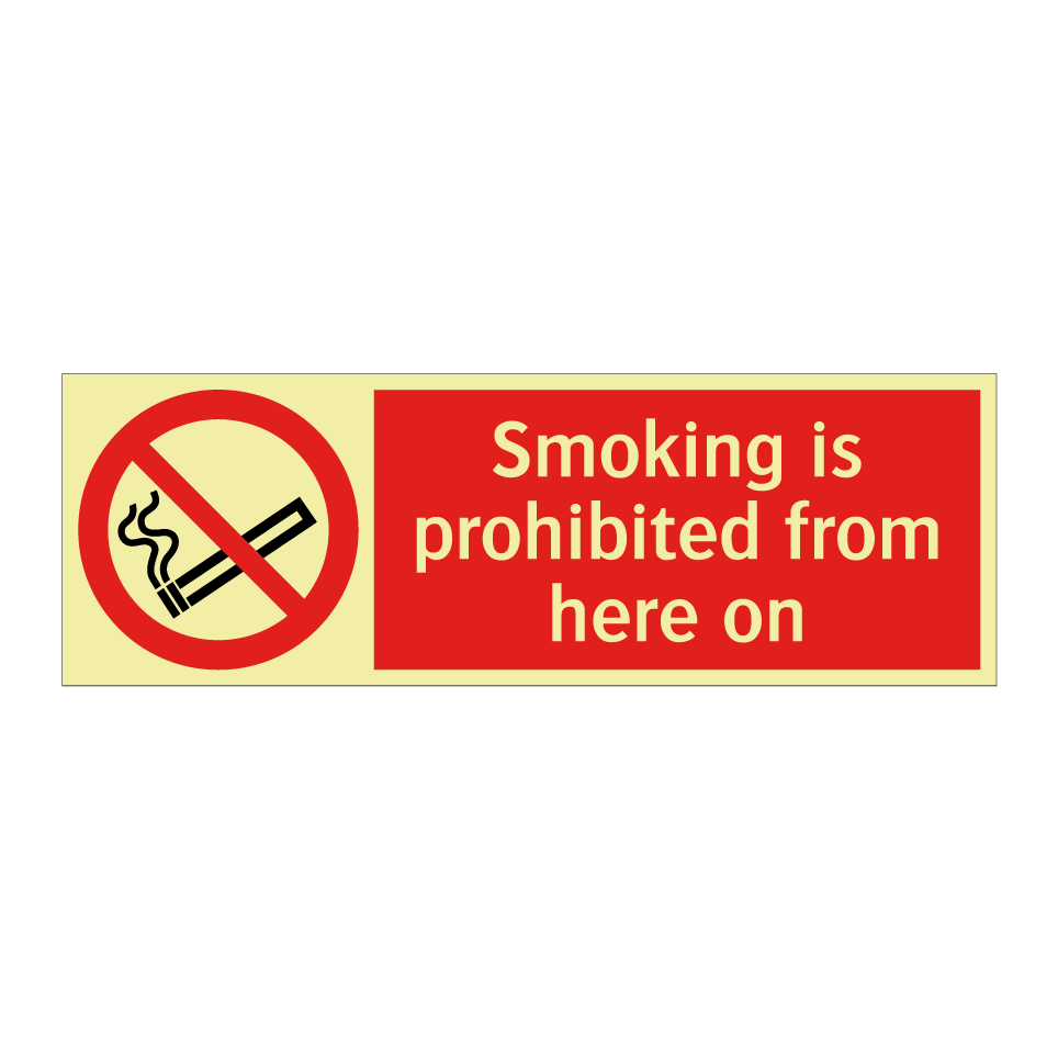 Smoking is prohibited from here on