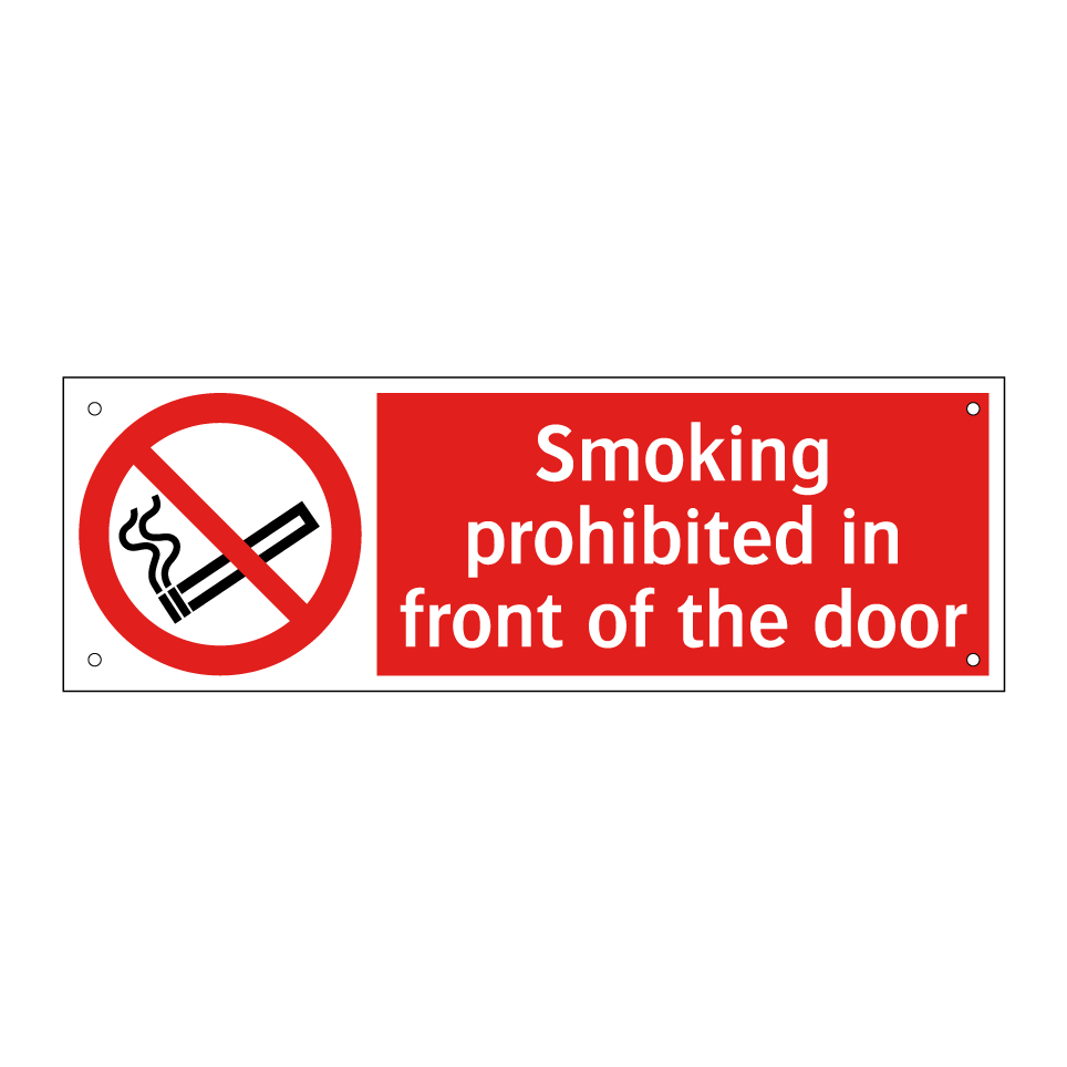Smoking prohibited in front of the door