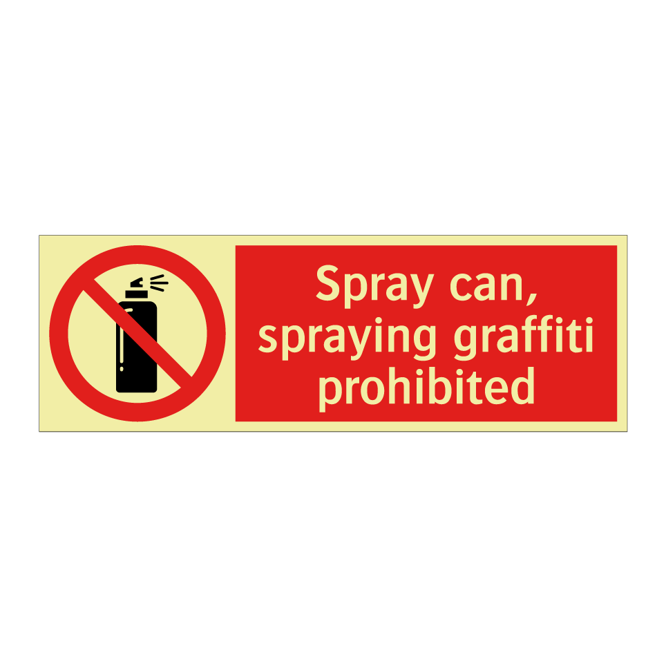 Spray can, spraying graffiti prohibited