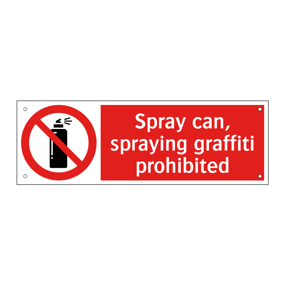 Spray can, spraying graffiti prohibited