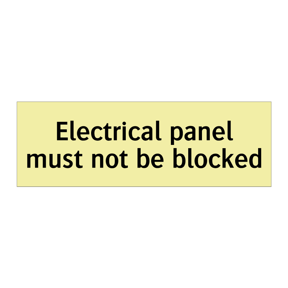 Electrical panel must not be blocked