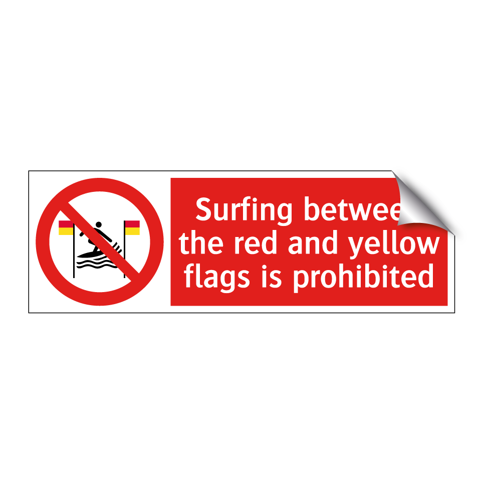 Surfing between the red and yellow flags is prohibited