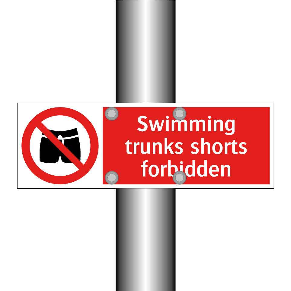 Swimming trunks shorts forbidden
