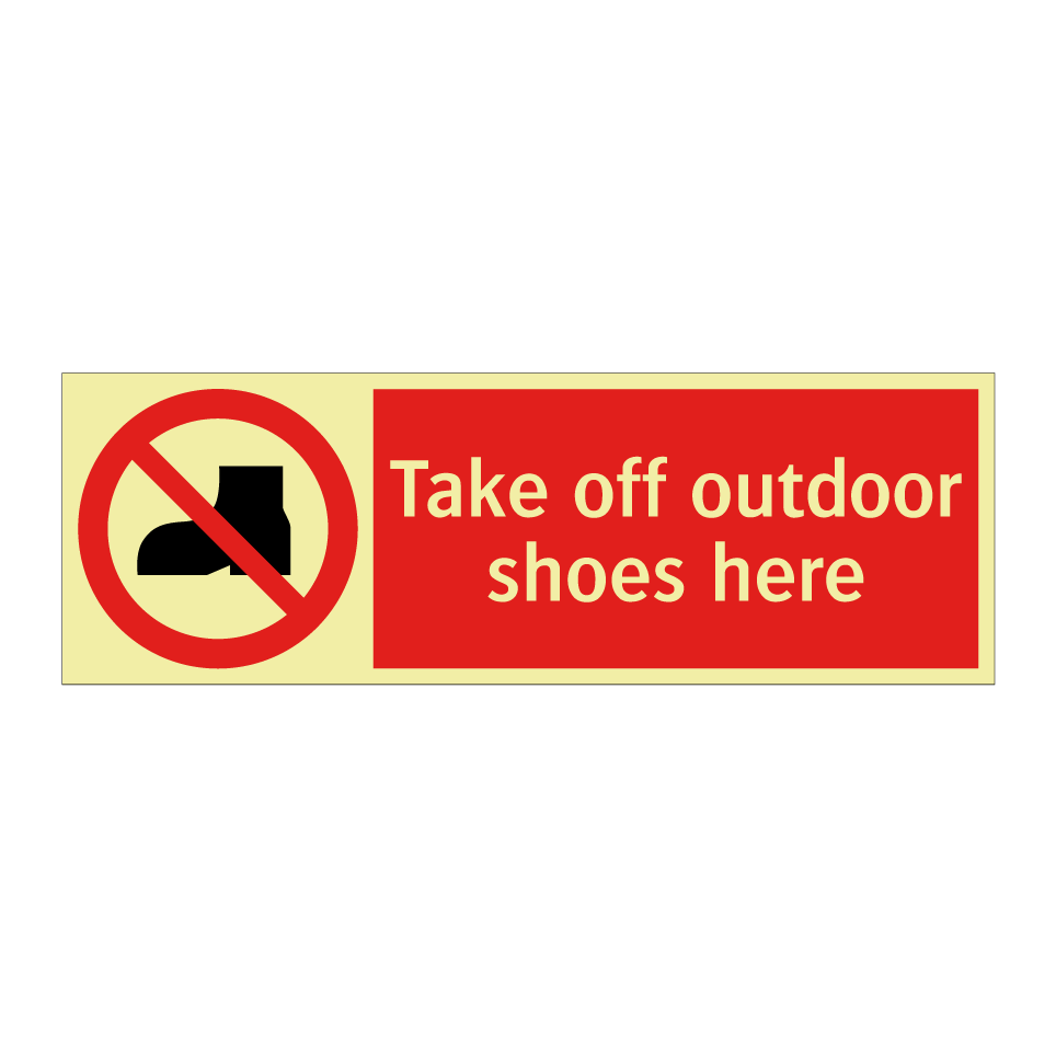 Take off outdoor shoes here