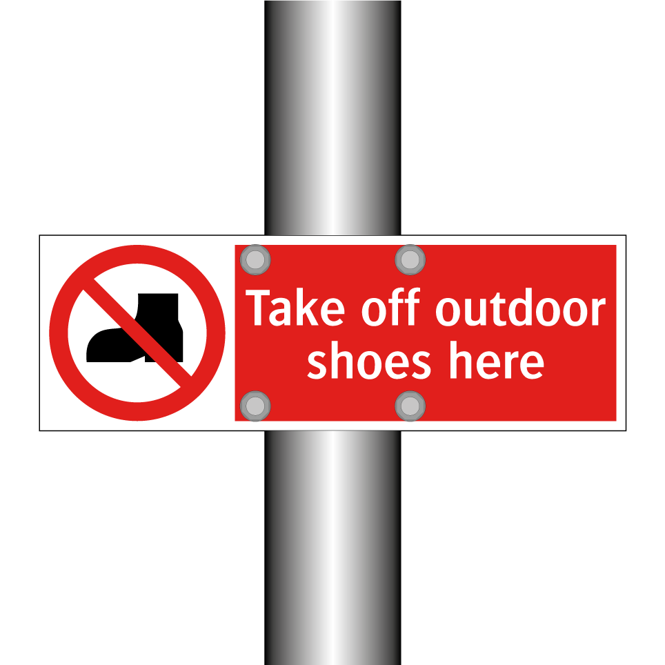 Take off outdoor shoes here