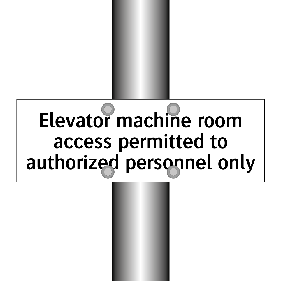 Elevator machine room access permitted to authorized personnel only