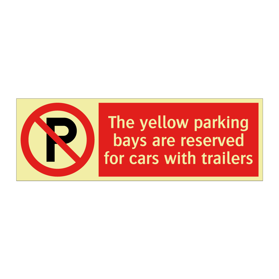 The yellow parking bays are reserved for cars with trailers