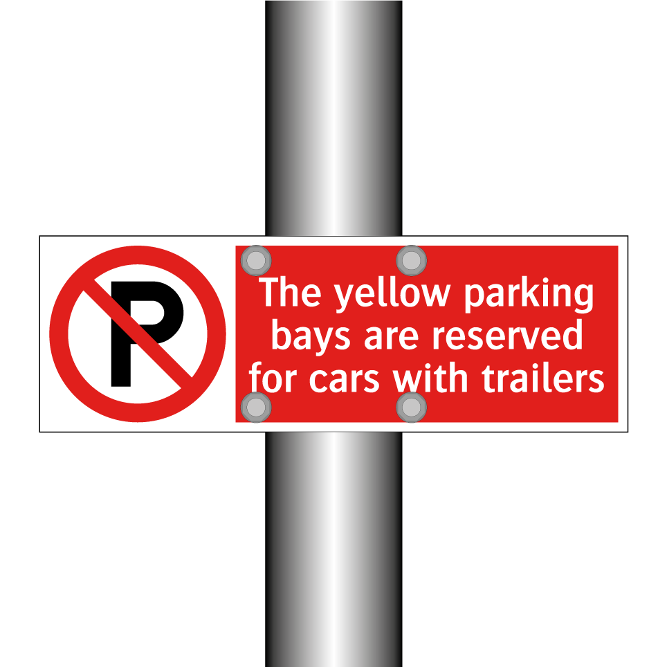 The yellow parking bays are reserved for cars with trailers