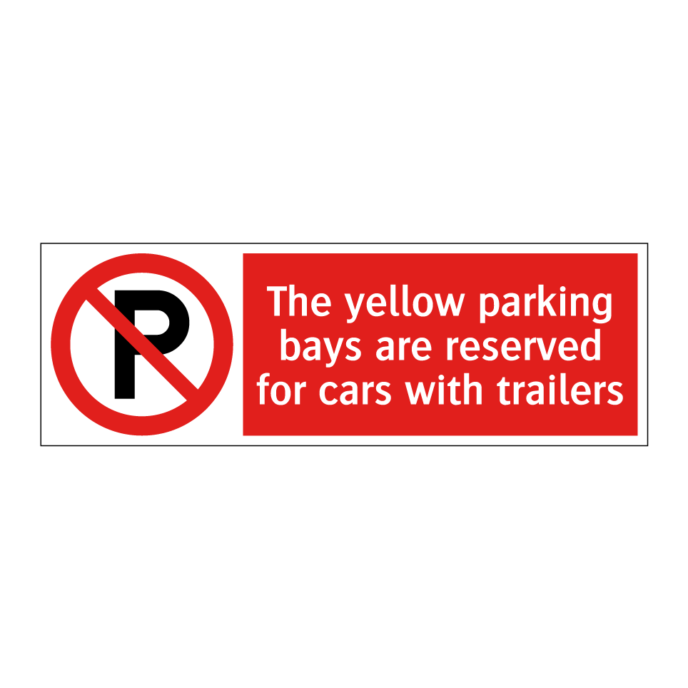 The yellow parking bays are reserved for cars with trailers