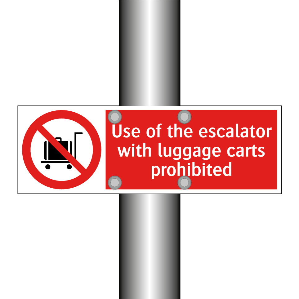 Use of the escalator with luggage carts prohibited