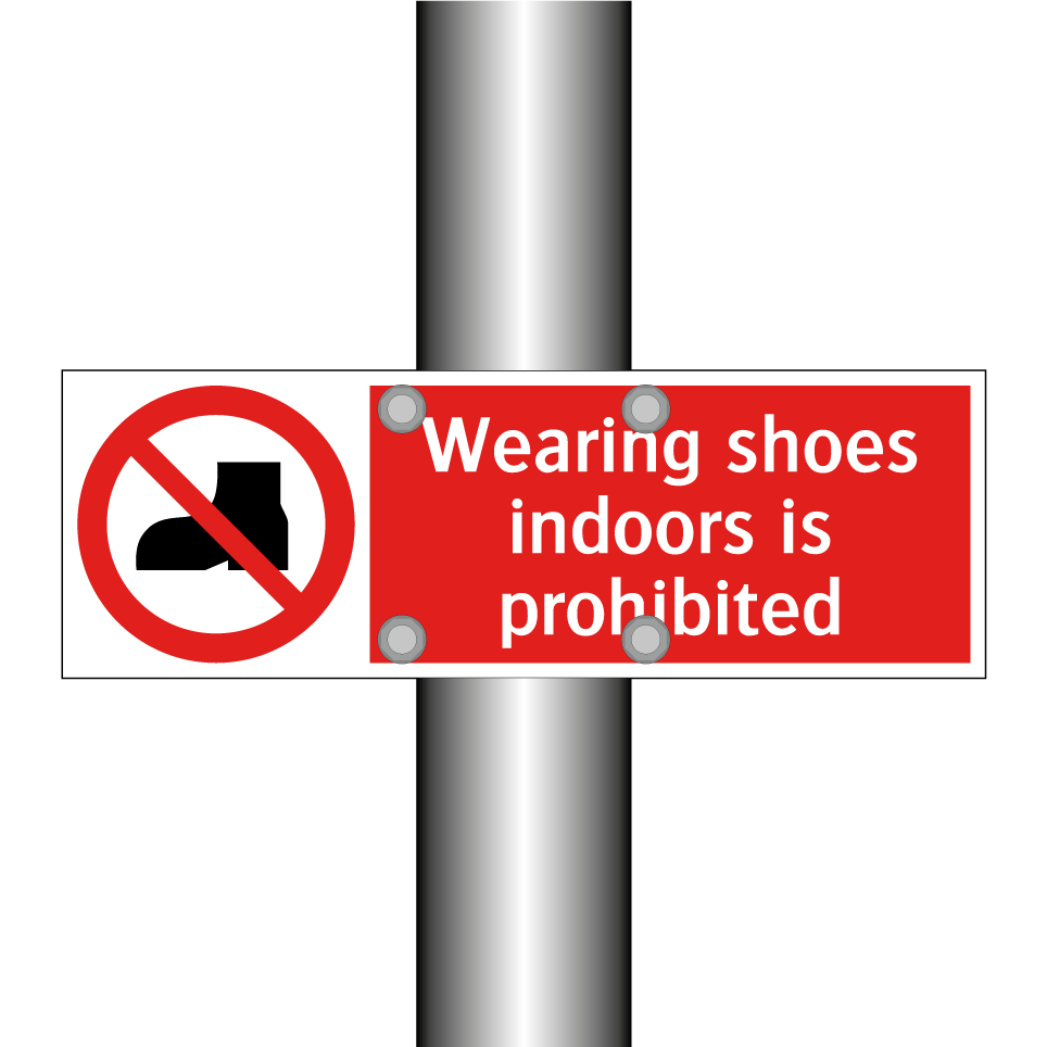 Wearing shoes indoors is prohibited