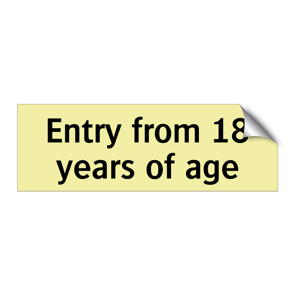 Entry from 18 years of age