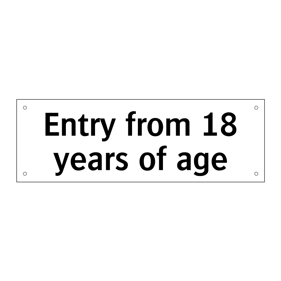 Entry from 18 years of age