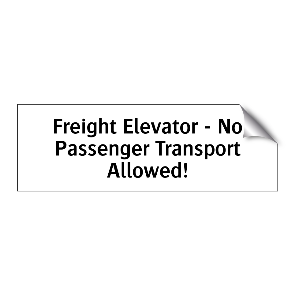 Freight Elevator - No Passenger Transport Allowed!