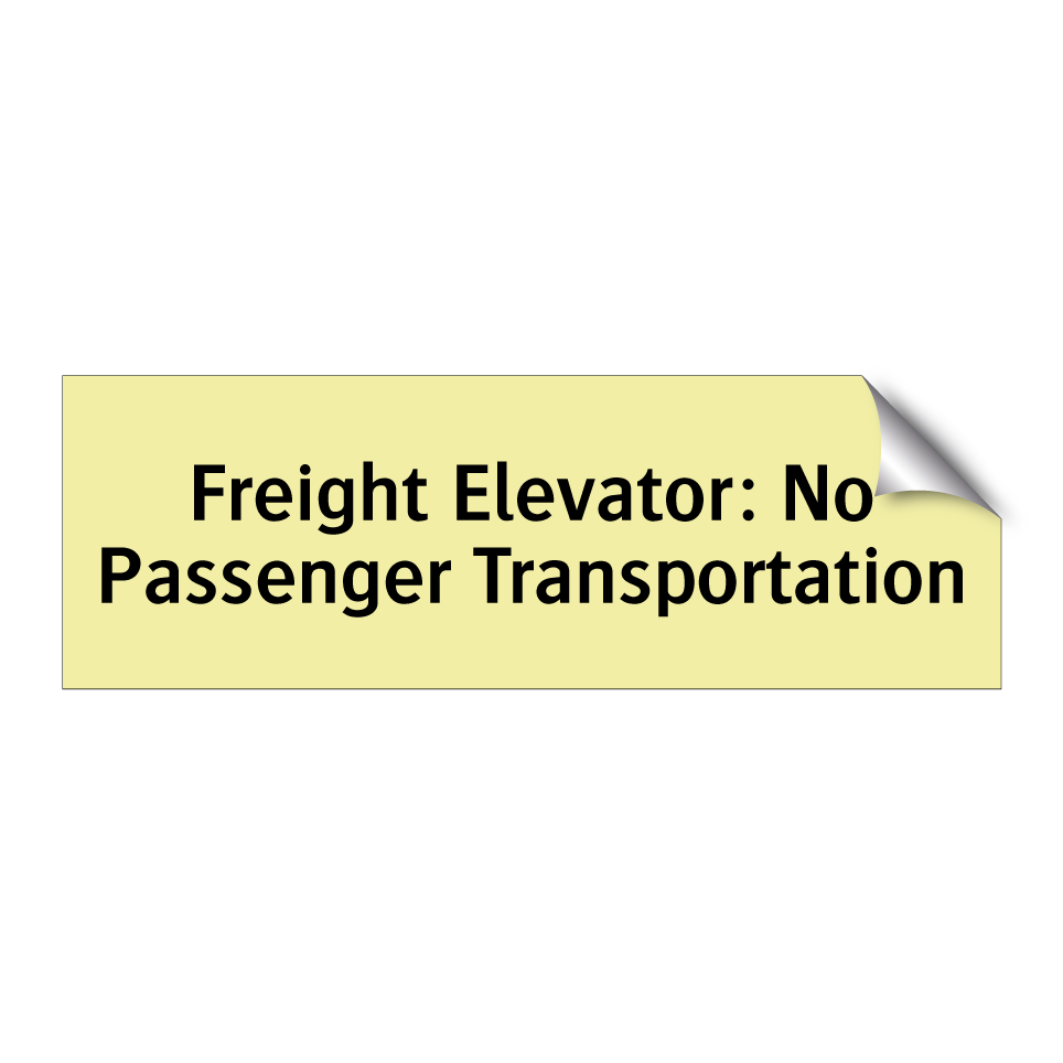 Freight Elevator: No Passenger Transportation