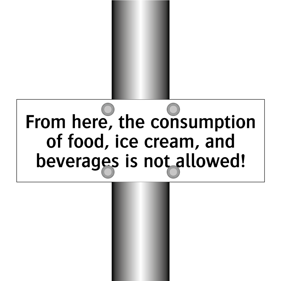 From here, the consumption of food, ice cream, and beverages is not allowed!