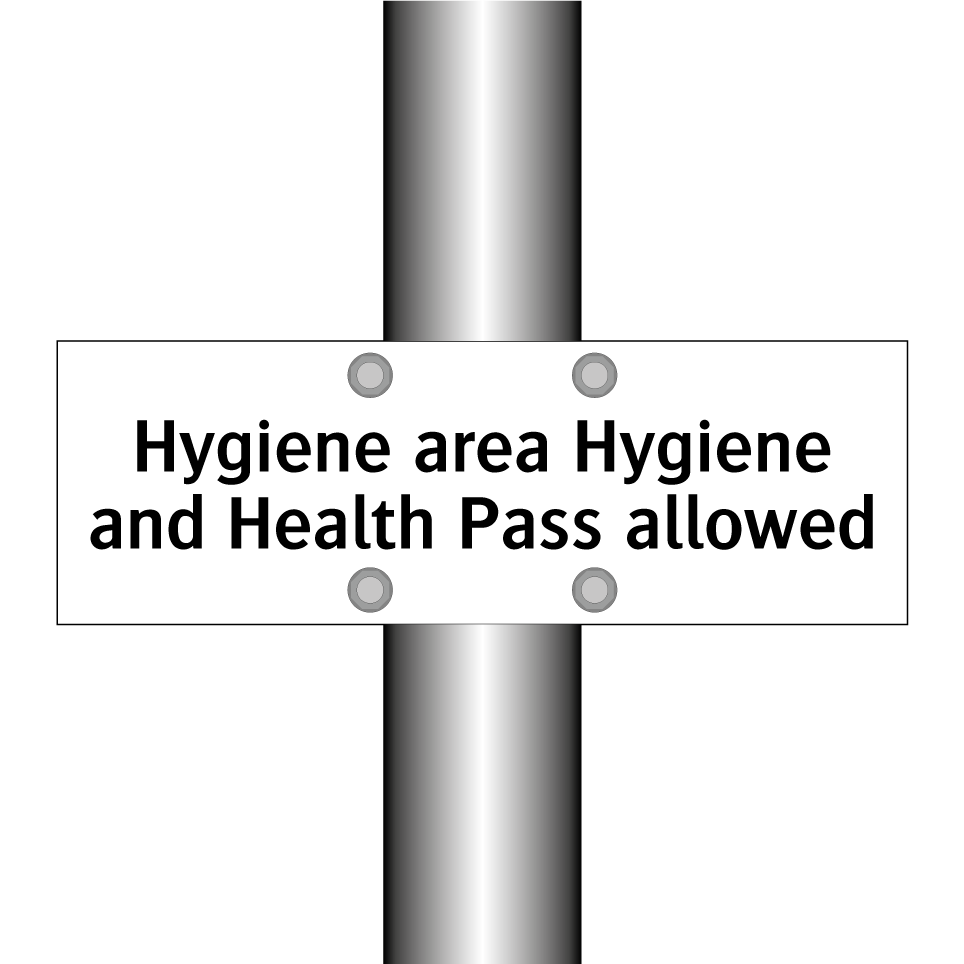 Hygiene area Hygiene and Health Pass allowed
