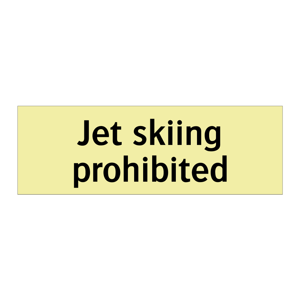 Jet skiing prohibited