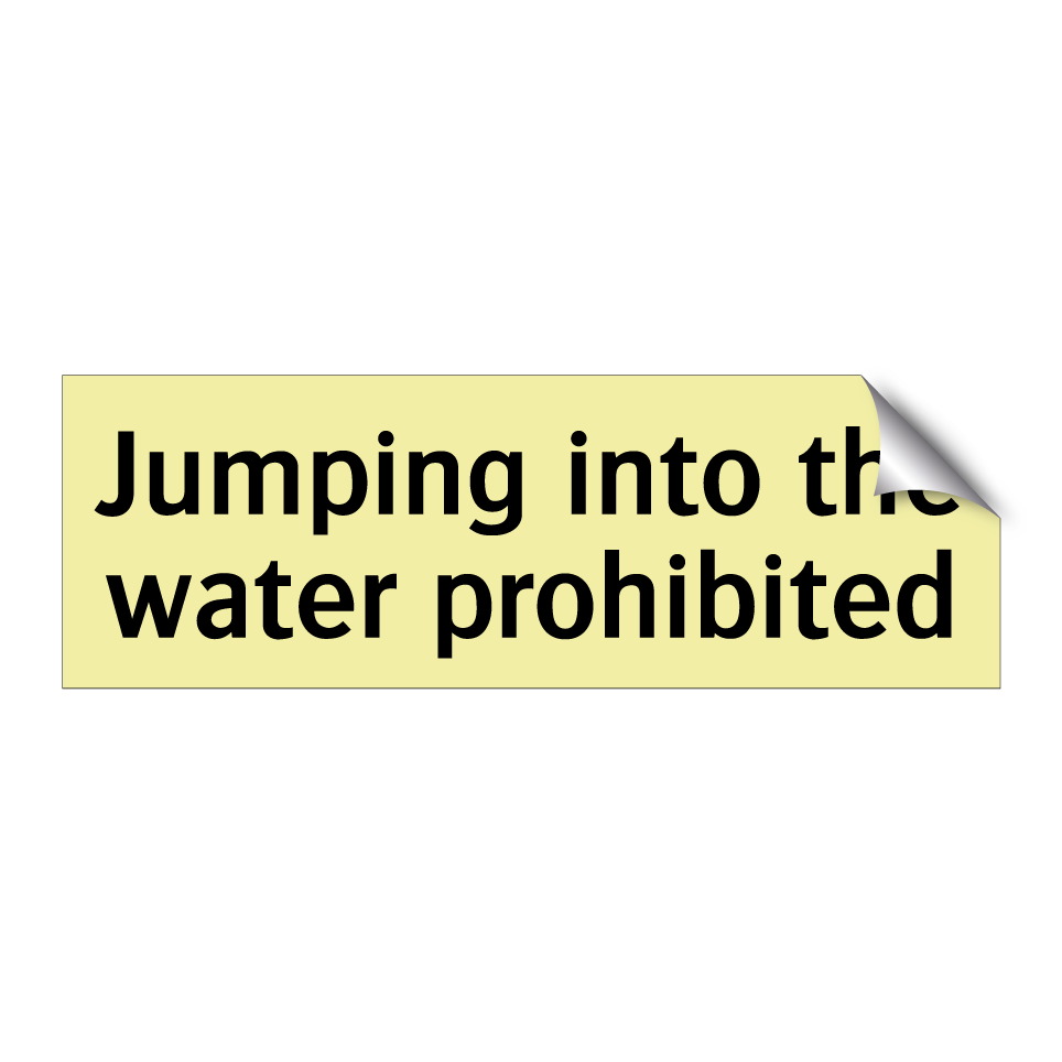 Jumping into the water prohibited