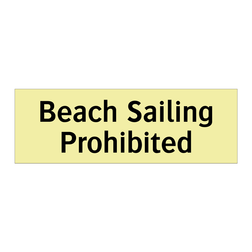 Beach Sailing Prohibited