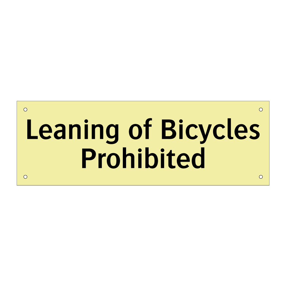 Leaning of Bicycles Prohibited