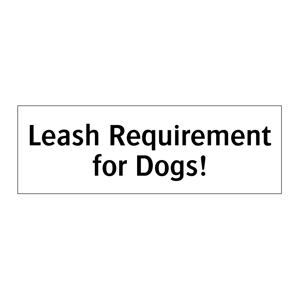 Leash Requirement for Dogs!