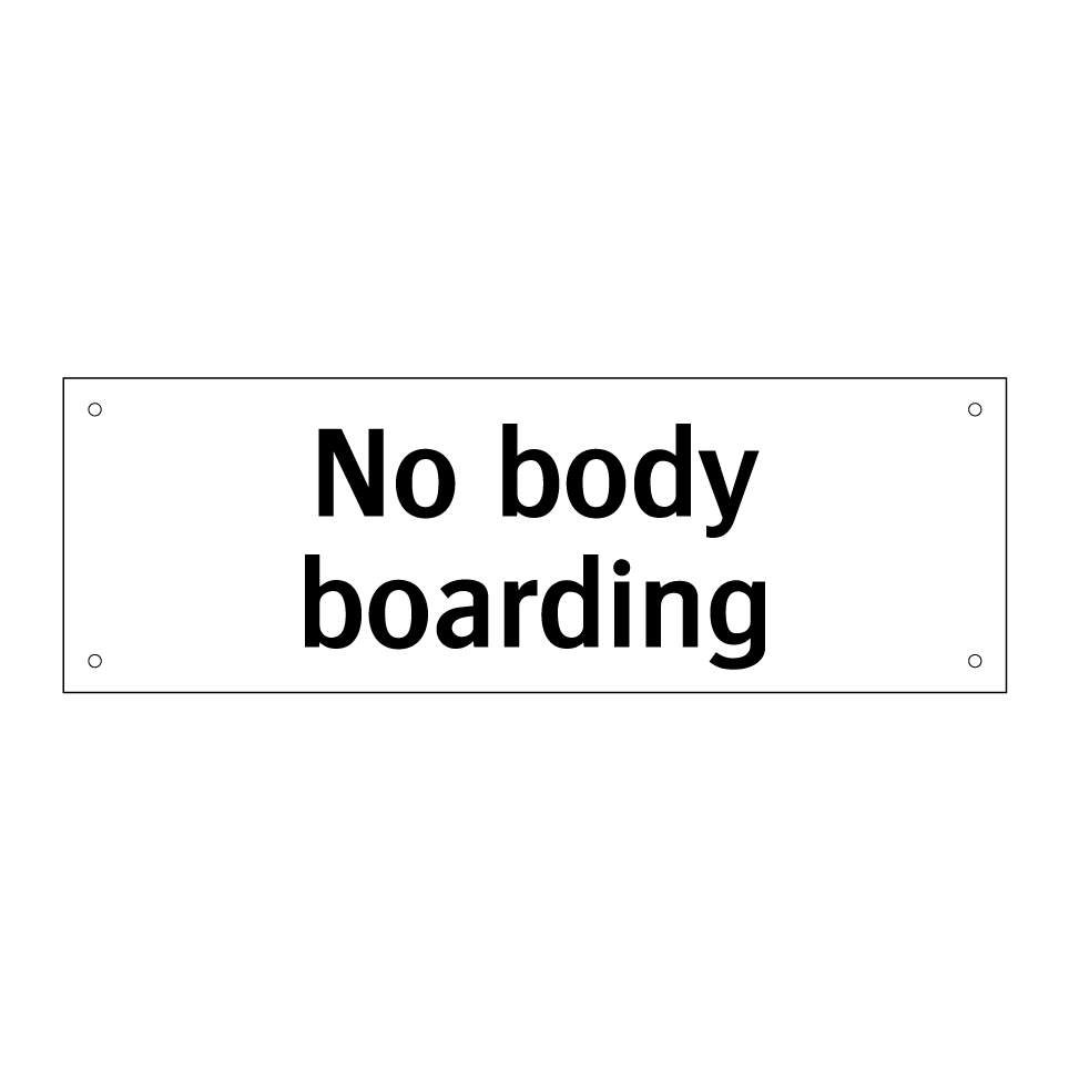 No body boarding