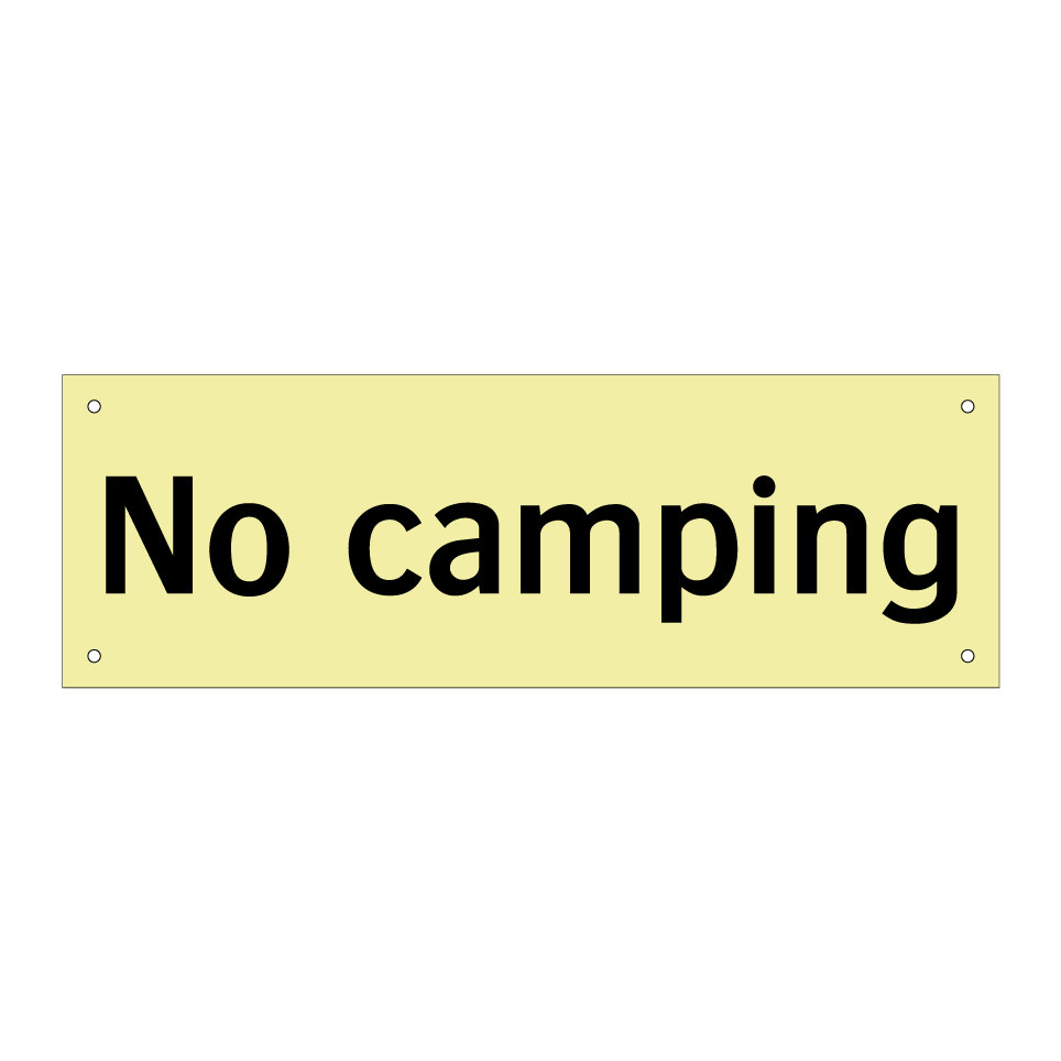 No camping