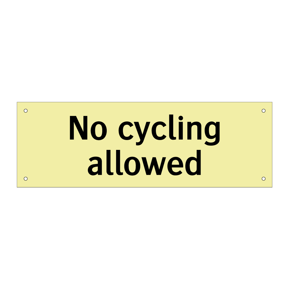 No cycling allowed