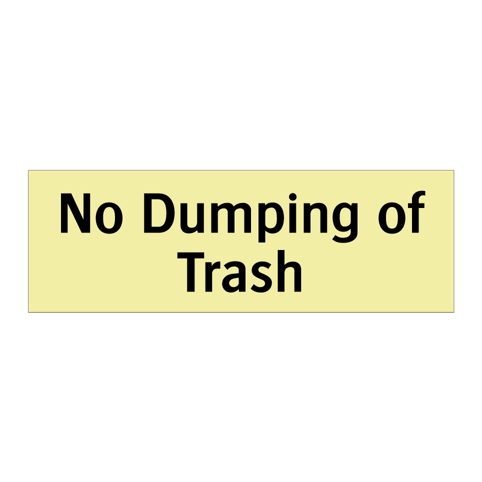 No Dumping of Trash