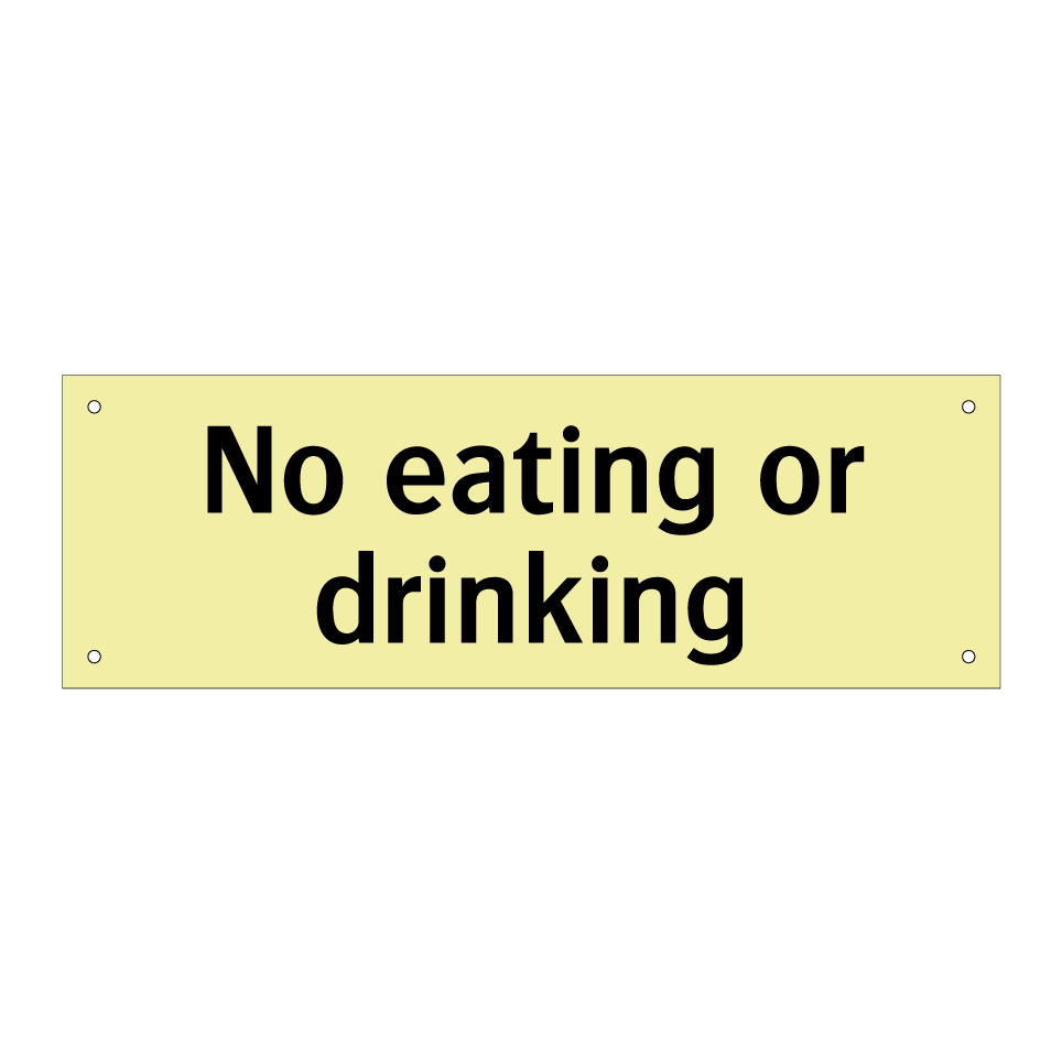 No eating or drinking