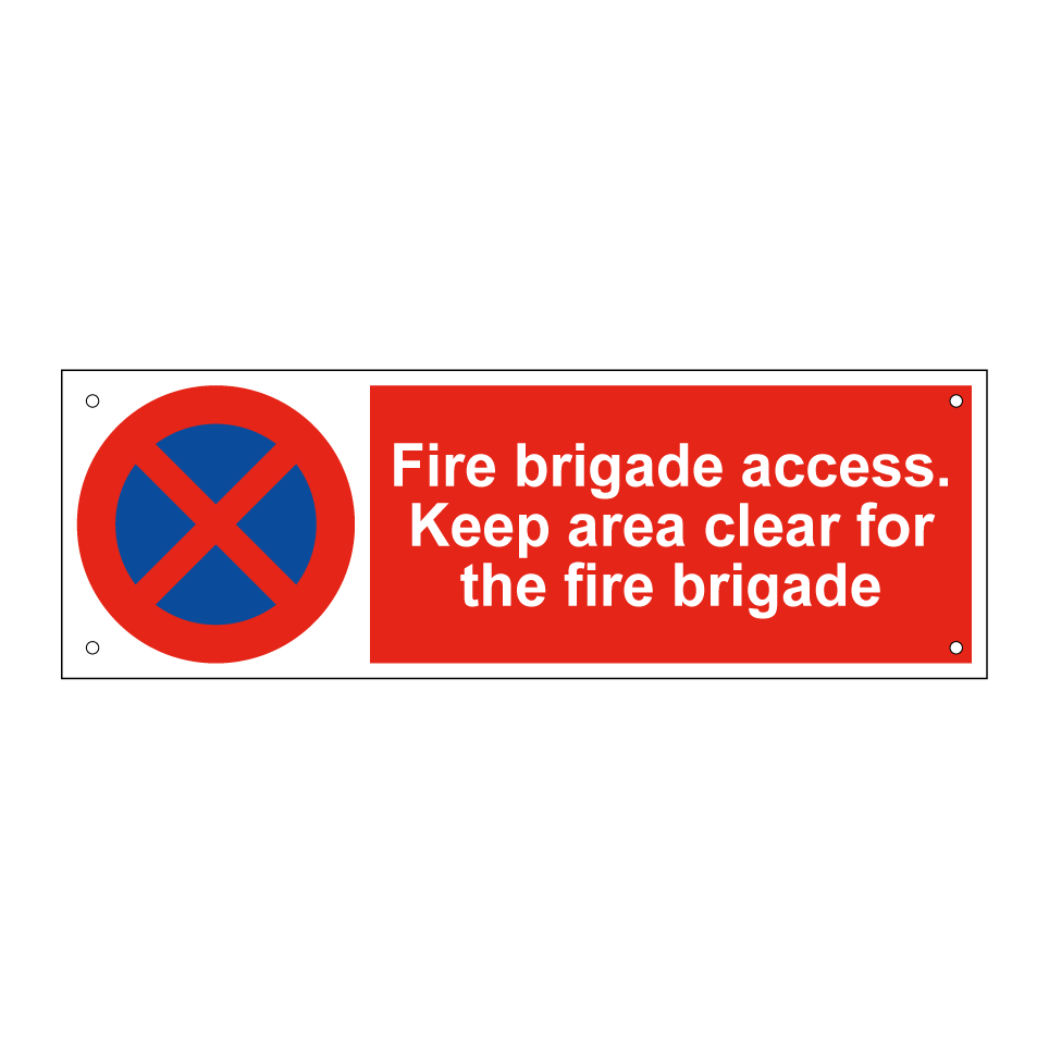 Fire brigade access. Keep area clear for the fire brigade