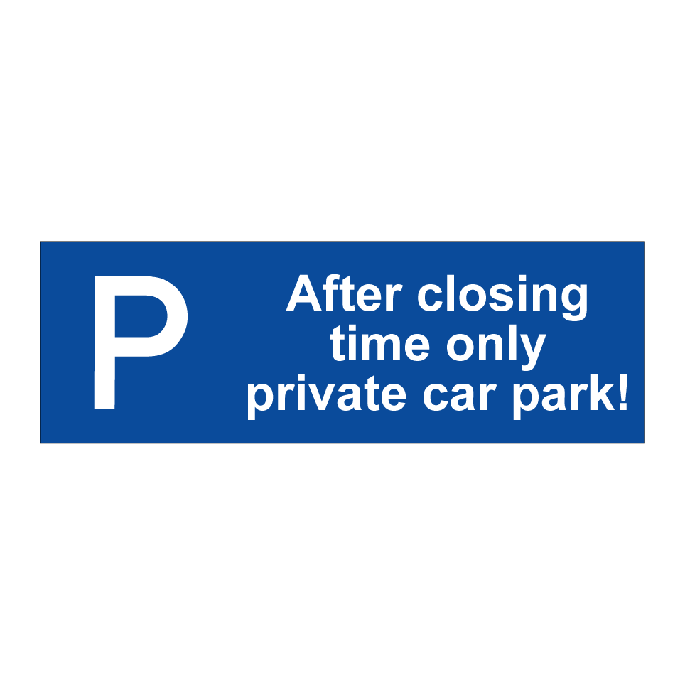 After closing time only private car park!