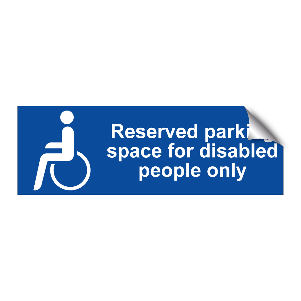 Reserved parking space for disabled people only