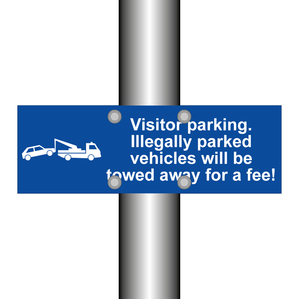 Visitor parking. Illegally parked vehicles will be towed away for a fee!
