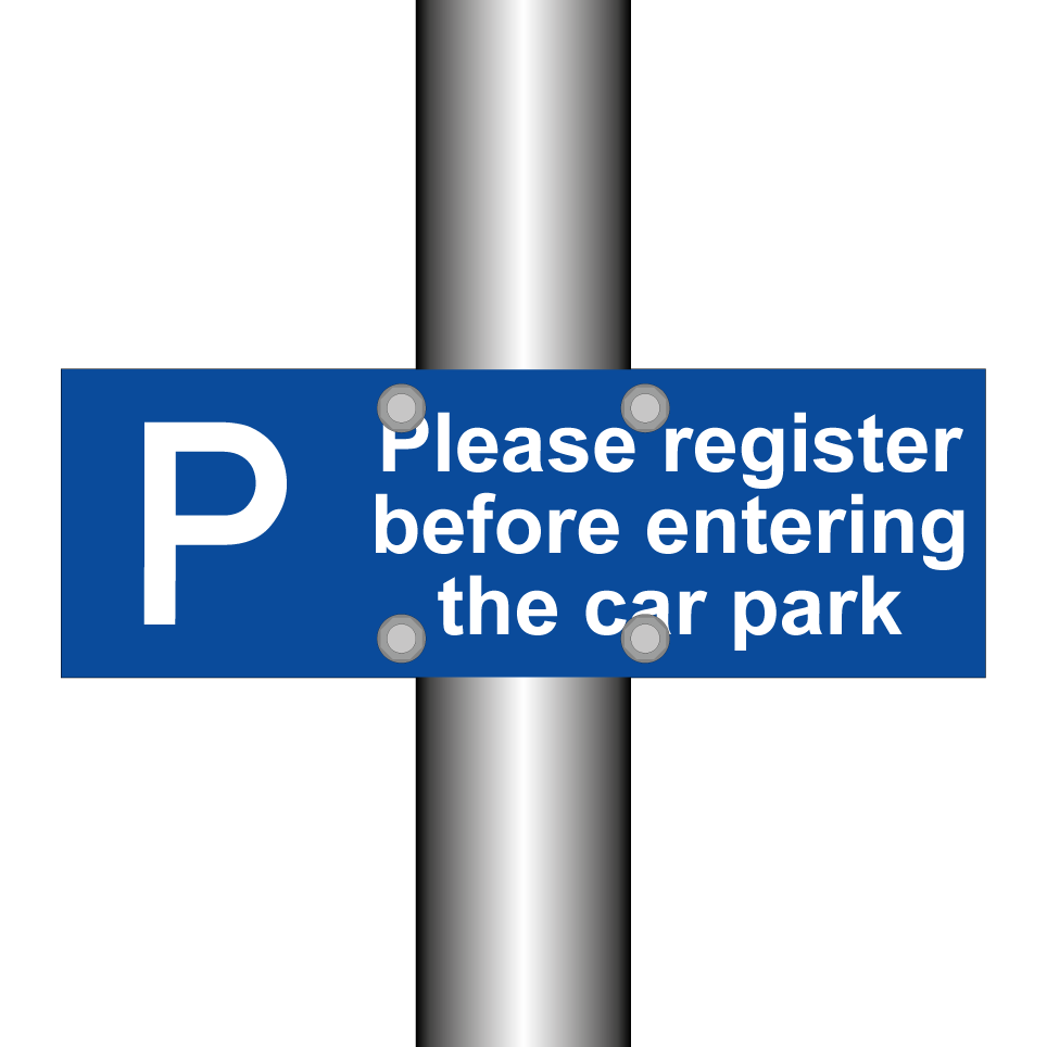 Please register before entering the car park