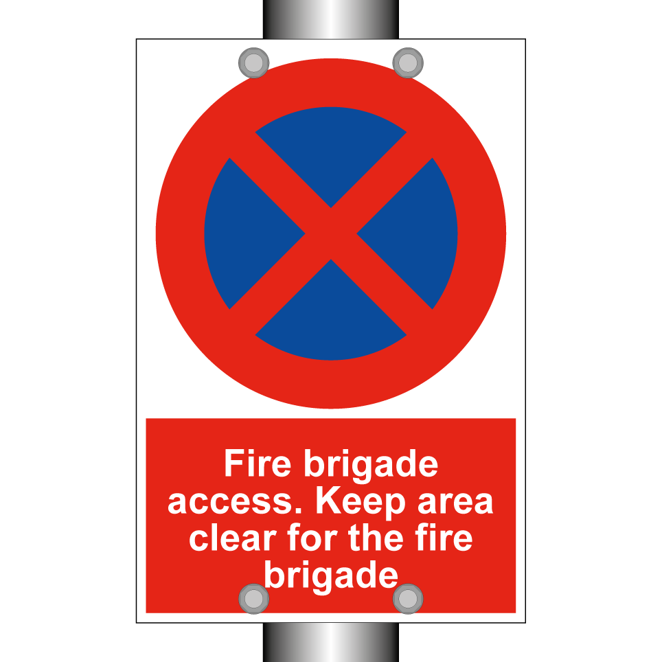 Fire brigade access. Keep area clear for the fire brigade